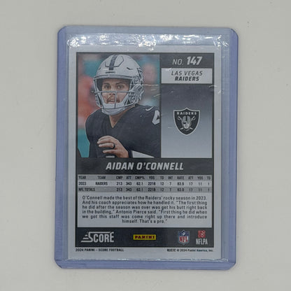 Aidan O'Connell Las Vegas Raiders NFL Football Panini 2024 Score 1/1