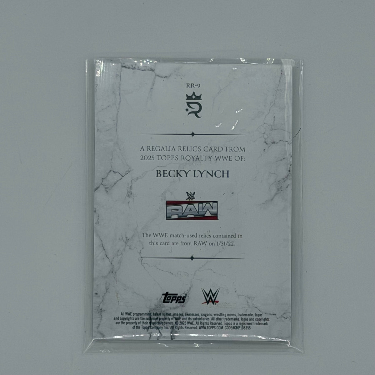 Becky Lynch Royalty Topps WWE 2025 Patch /99