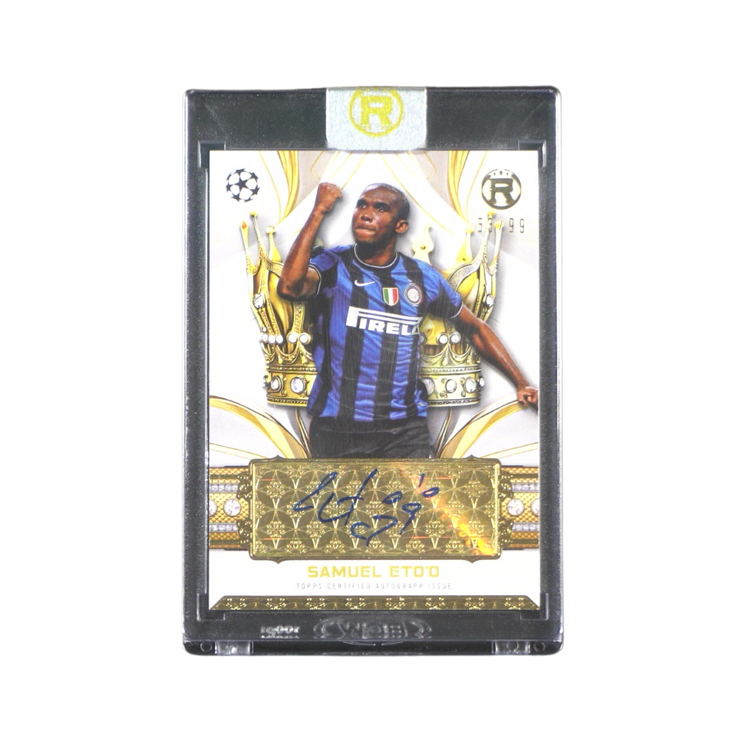 Samuel Eto'o Crowned Legend Autograph 63/99 - 2024/25 Topps Reverence UEFA Club Competitions (Ungraded Card)