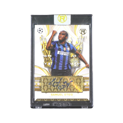 Samuel Eto'o Crowned Legend Autograph 63/99 - 2024/25 Topps Reverence UEFA Club Competitions (Ungraded Card)