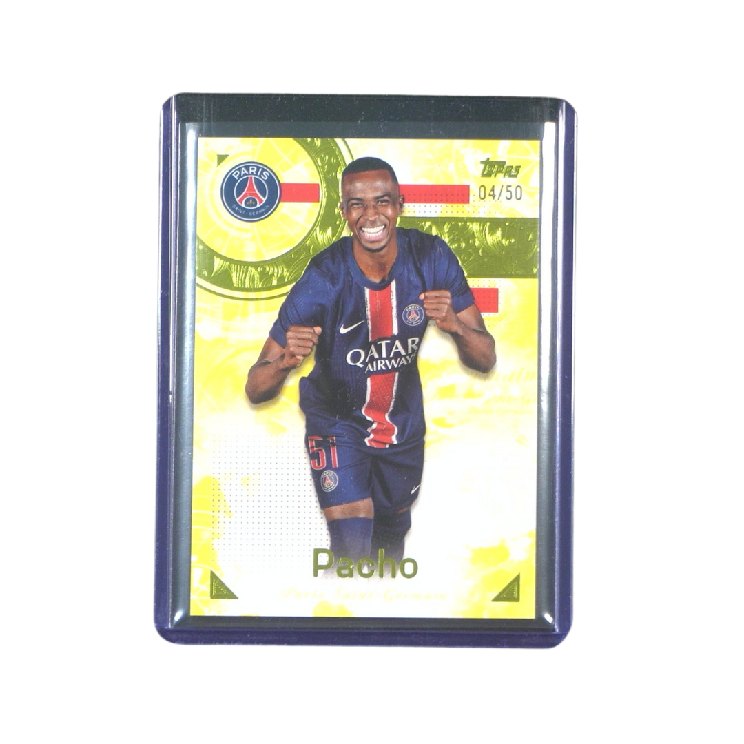 Pacho 04/50 Numbered Card - 2024/25 Topps Exhibition Paris Saint-Germain (Ungraded Card)