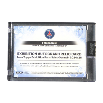 Fabian Ruiz Patch/ On Card Autograph 04/25 - 2024/25 Topps Exhibition Paris Saint-Germain (Ungraded Card)