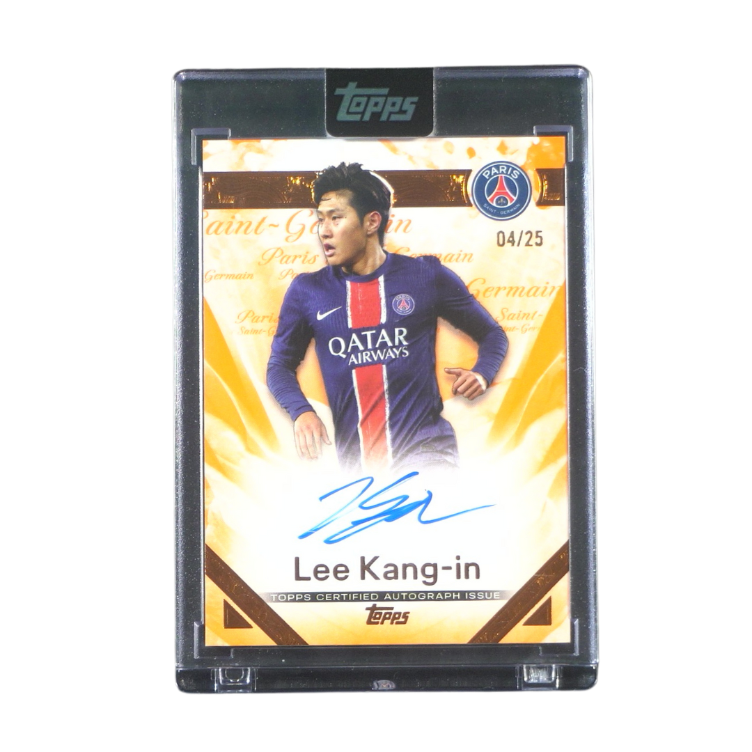 Lee Kang-in On Card Autograph 04/25 - 2024/25 Topps Exhibition Paris Saint-Germain (Ungraded Card)