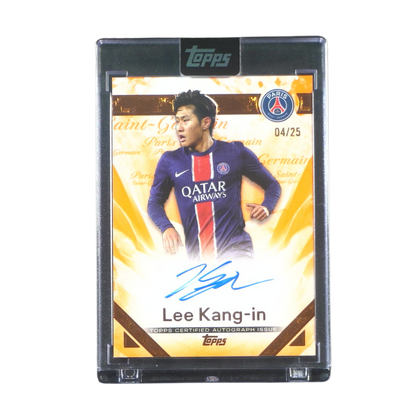 Lee Kang-in On Card Autograph 04/25 - 2024/25 Topps Exhibition Paris Saint-Germain (Ungraded Card)