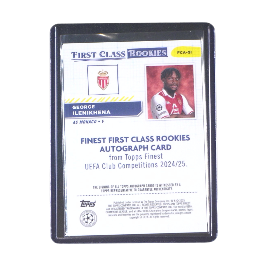 George Ilenikhena RC Base Autograph - 2024/25 Topps Finest UEFA Club Competitions (Ungraded Card)