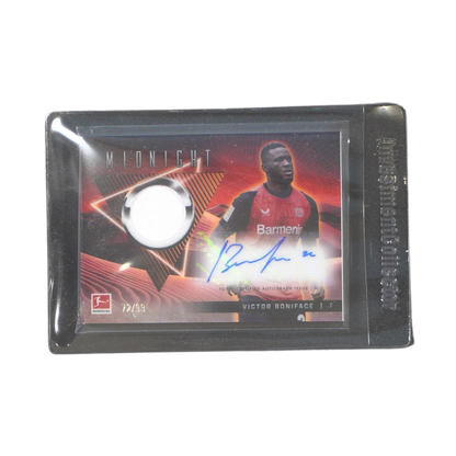 Viktor Boniface 72/99 Patch Autograph - 2024-25 Topps® Midnight Bundesliga ( Ungraded Card )
