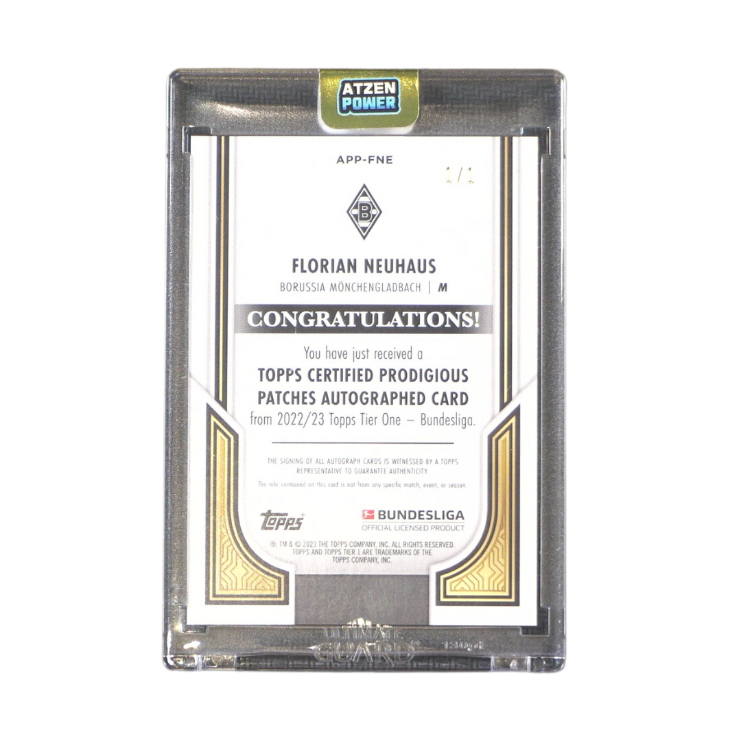 Florian Neuhaus Patch/Autograph 1/1 - Topps Bundesliga Topps Tier One 22/23