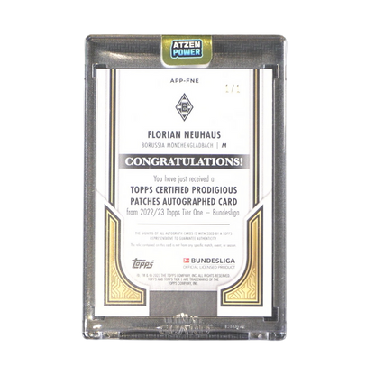 Florian Neuhaus Patch/Autograph 1/1 - Topps Bundesliga Topps Tier One 22/23