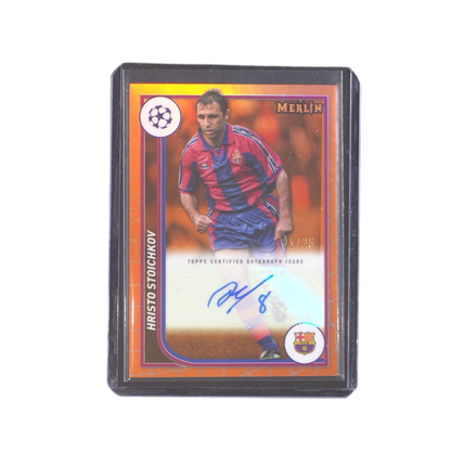 Hristo Stoichkov 21/25 Autograph - Topps Merlin Chrome Hobby 23/24 ( Ungraded Card )
