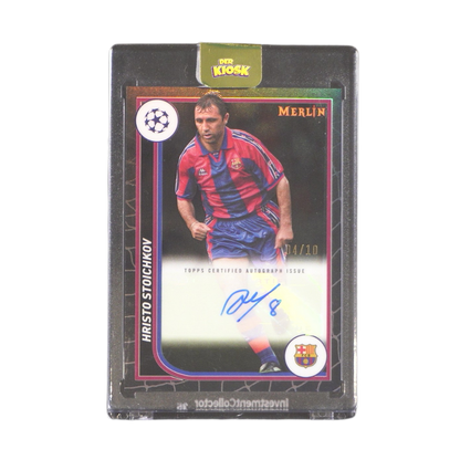 Hristo Stoichkov 04/10 Autograph - Topps Merlin Chrome Hobby 23/24 ( Ungraded Card )