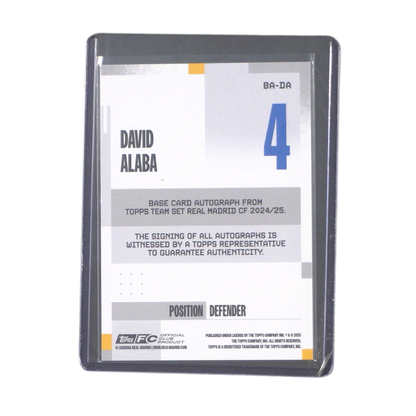 David Alaba 16/50 Autograph - Topps Real Madrid Team Set 24/25 (Ungraded Card)