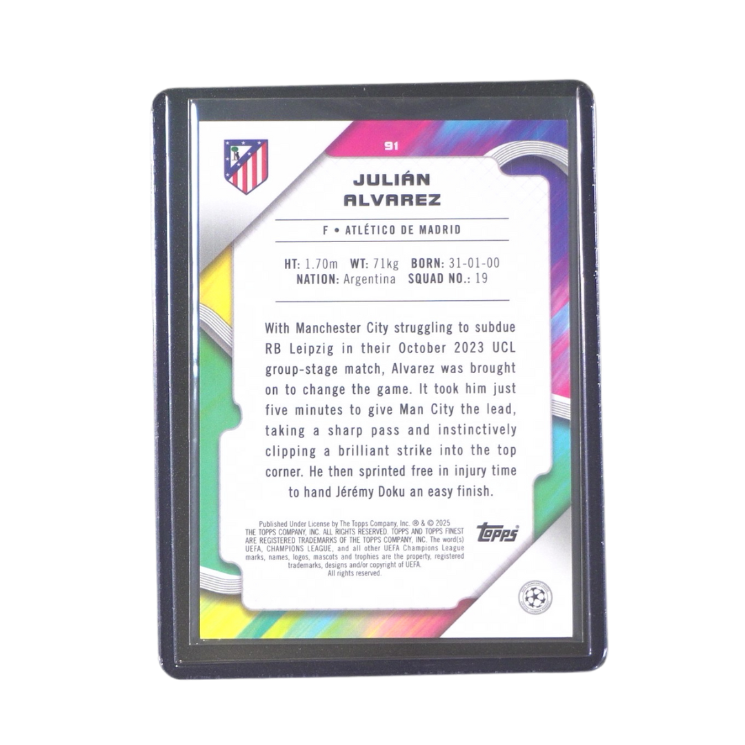 Julian Alvarez 14/25 Numberd Card - 2024/25 Topps Finest UEFA Club Competitions (Ungraded Card)