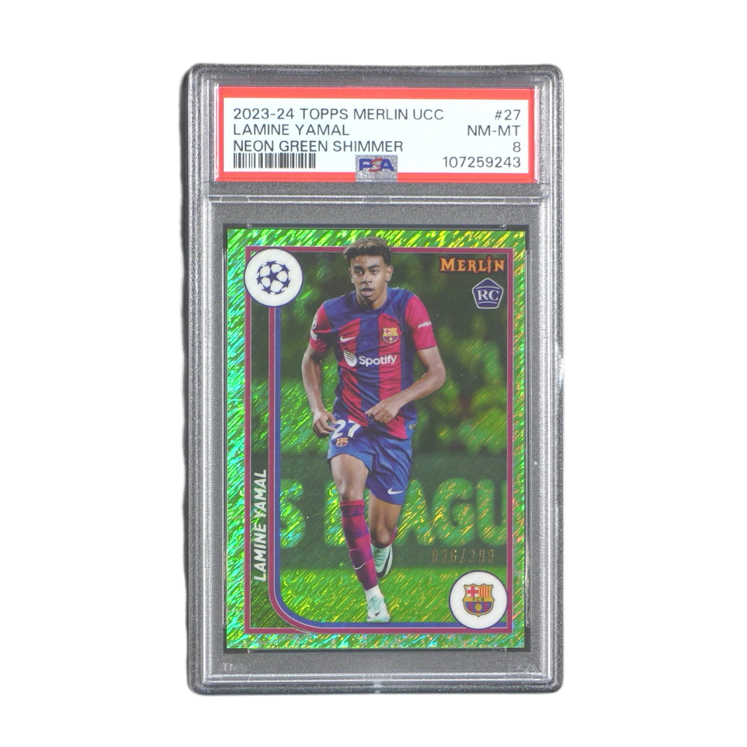 Lamine Yamal FC Barcelona - Rookie Parallel 036/399 PSA 8 - Topps Merlin Chrome Hobby 23/24 (Graded Card)