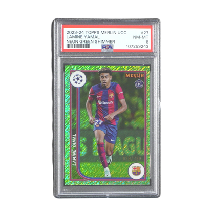 Lamine Yamal FC Barcelona - Rookie Parallel 036/399 PSA 8 - Topps Merlin Chrome Hobby 23/24 (Graded Card)