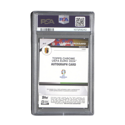 Leandro Trossard Autograph 4/5 PSA 8 - 2024 Topps Chrome Euro (Graded Card)