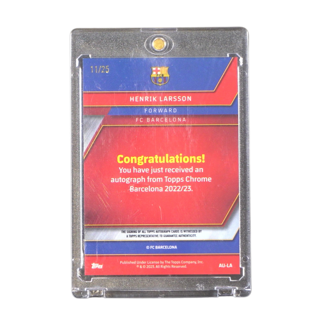 Hendrik Larsson 11/25 Autograph - 2022-23 TOPPS Chrome FC Barcelona (Ungraded Card)