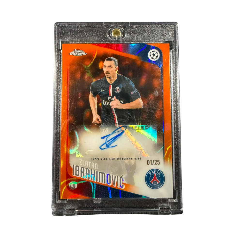Zlatan Ibrahimovic Topps Chrome Paris Saint Germain Orange Auto /25