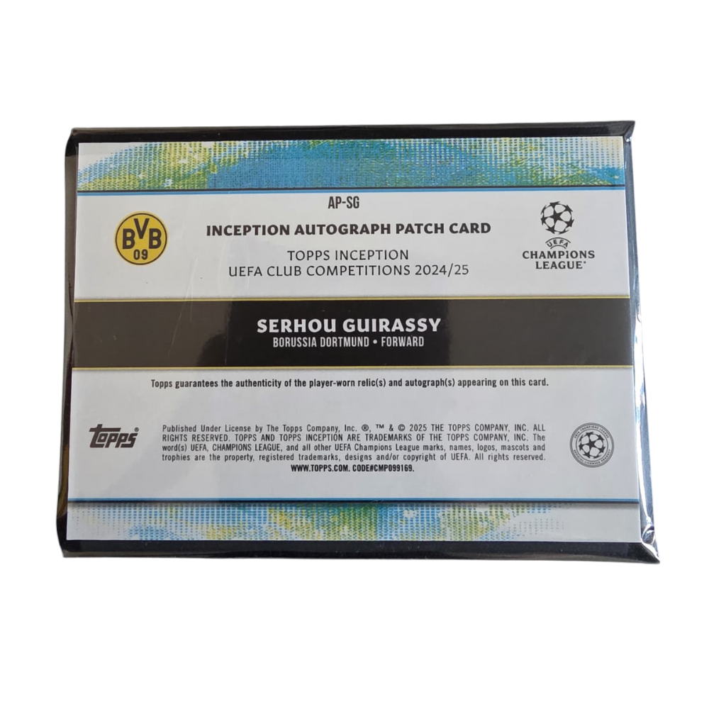 2024-25 Topps Inception UCC Serhou Guirassy Borussia Dortmund Patch Auto /25
