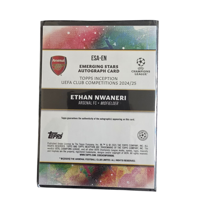 2024-25 Topps Inception UCC Ethan Nwaneri Arsenal FC Auto