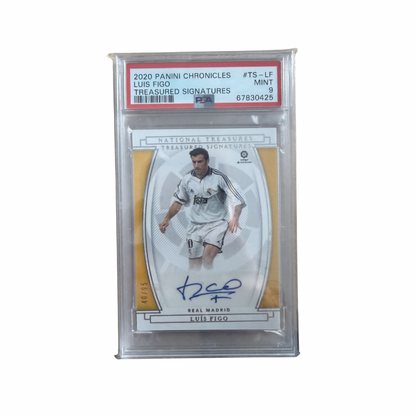 2020 Panini Chronicles Luis Figo Real Madrld La Liga Auto /95 PSA 9