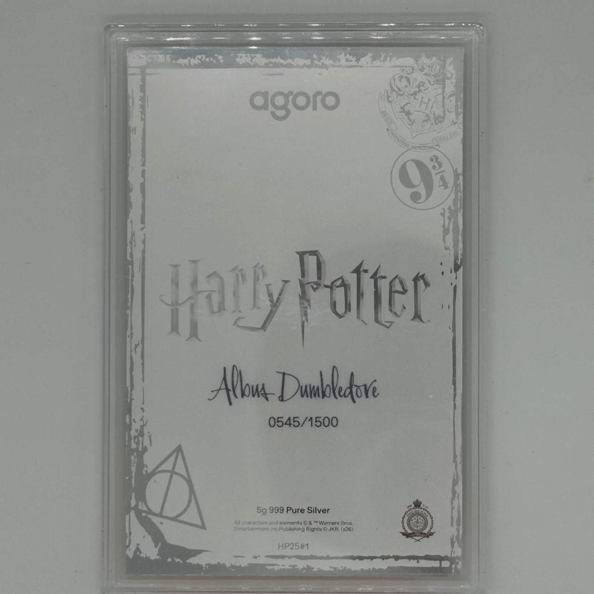 Albus Dumbledore Harry Potter Agoro 5g 999 Pure Silver 0545/1500