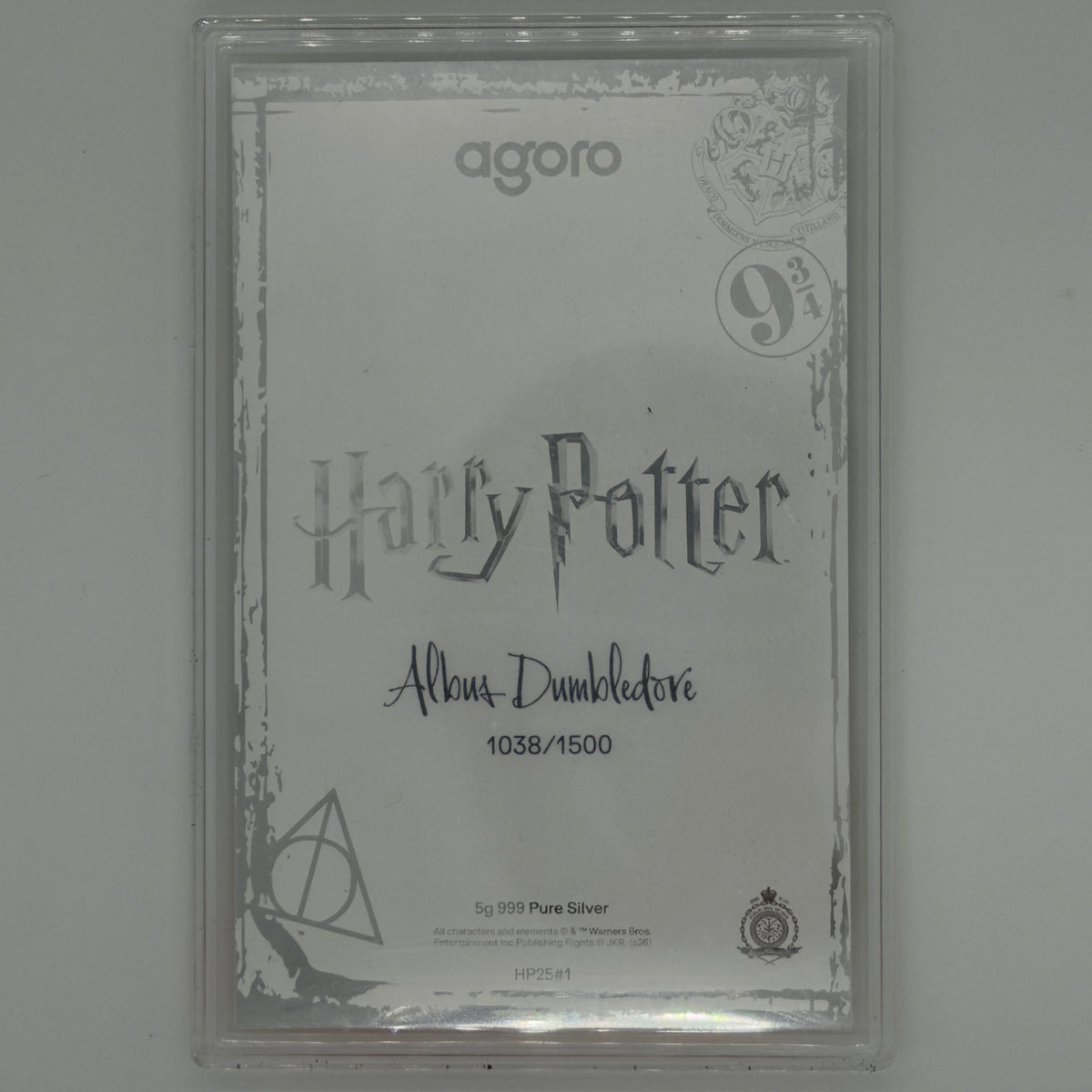 Albus Dumbledore Harry Potter Agoro 5g 999 Pure Silver 1038/1500