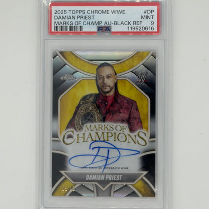 Damian Priest Topps Chrome WWE 2025 Marks of Champ Auto /10 PSA 9