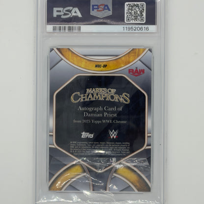 Damian Priest Topps Chrome WWE 2025 Marks of Champ Auto /10 PSA 9