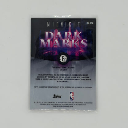 Deron Williams Midnight Brooklyn Nets Dark Marks Topps 2025-26 Auto