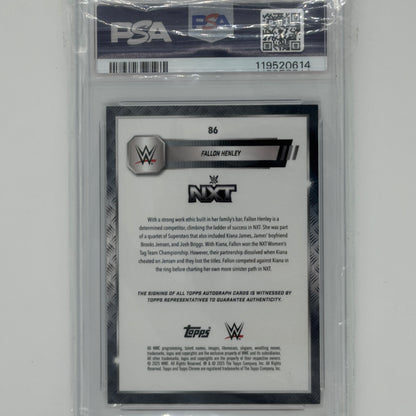 Fallon Henley Topps Chrome WWE NXT 2025 Auto /10 PSA 9