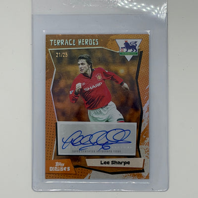 Lee Sharpe Manchester Utd PL Soccer Topps 2025 Decades Terrace Heroes Auto /25