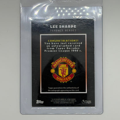 Lee Sharpe Manchester Utd PL Soccer Topps 2025 Decades Terrace Heroes Auto /25