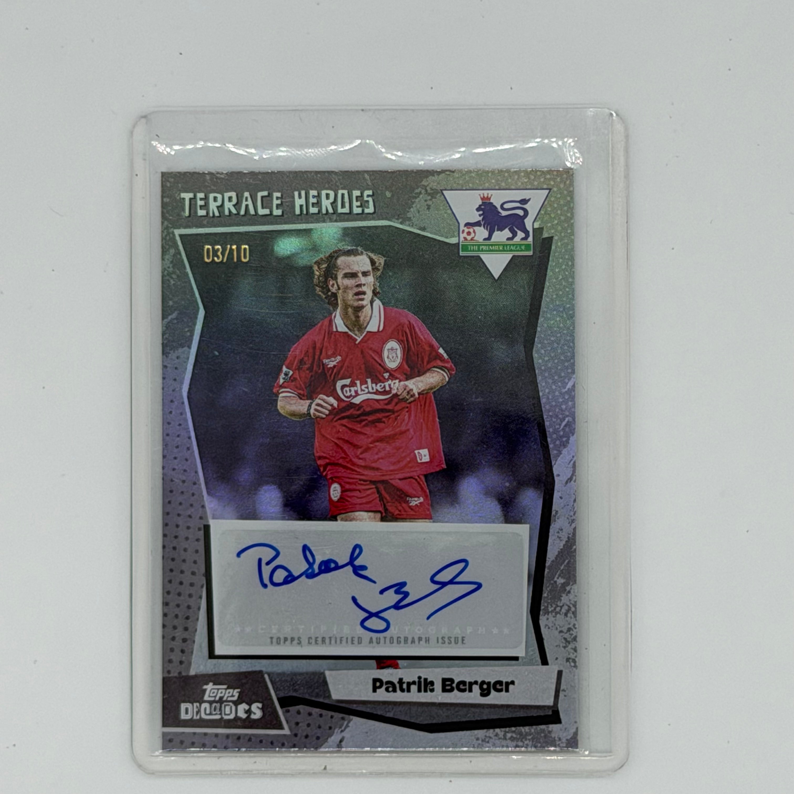Patrik Berger Liverpool EPL Soccer Topps 2025 Decades Terrace Heroes Auto /10