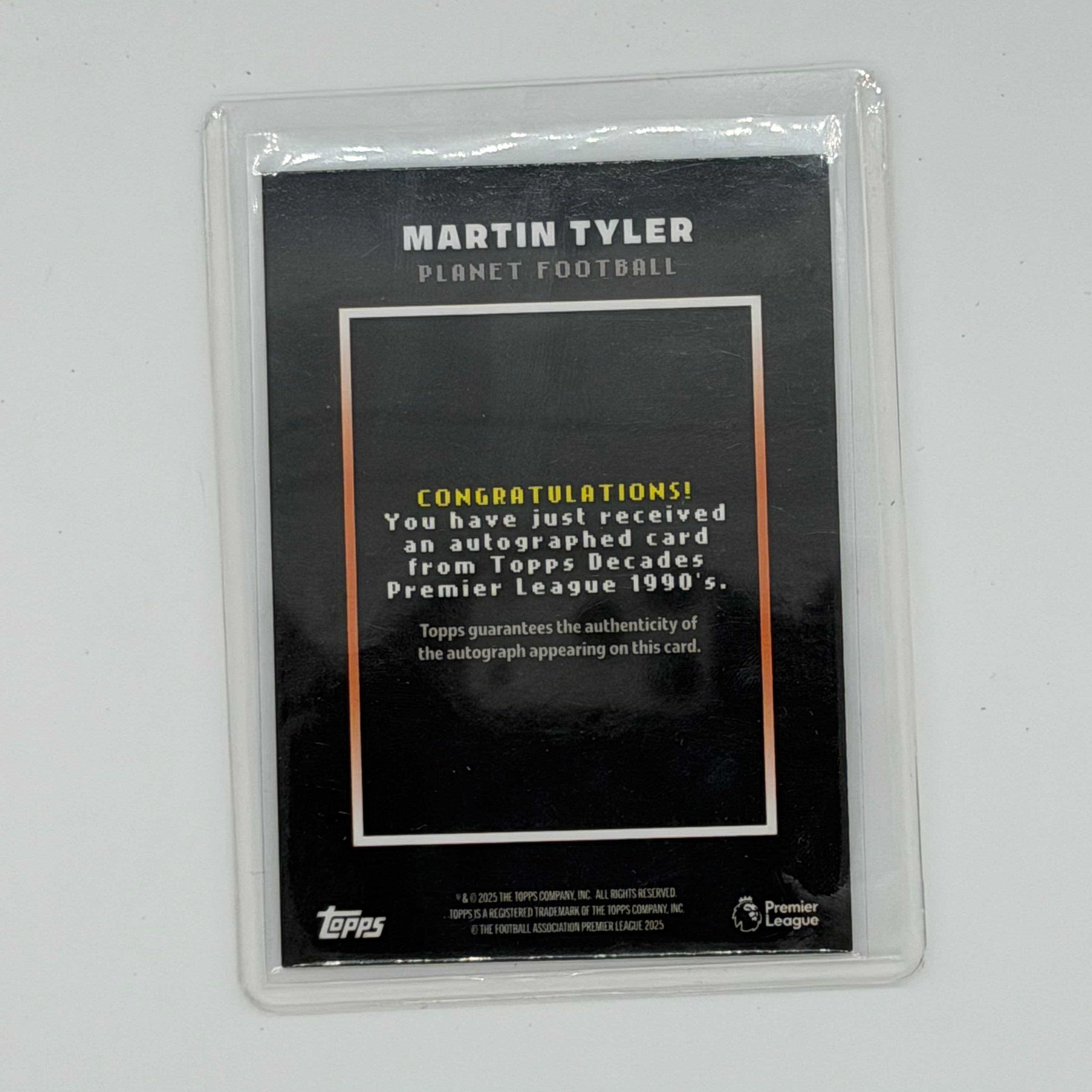 Martin Tyler Premier League Soccer Topps 2025 Decades Planet Football Auto /25