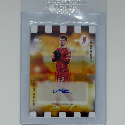 Milos Kerkez Liverpool FC Soccer Topps 2026 Focus Auto