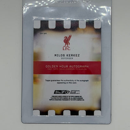 Milos Kerkez Liverpool FC Soccer Topps 2026 Focus Auto