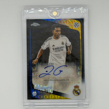 Rodrygo Real Madrid UCL Soccer Topps 2025 Chrome UEFA Auto /10