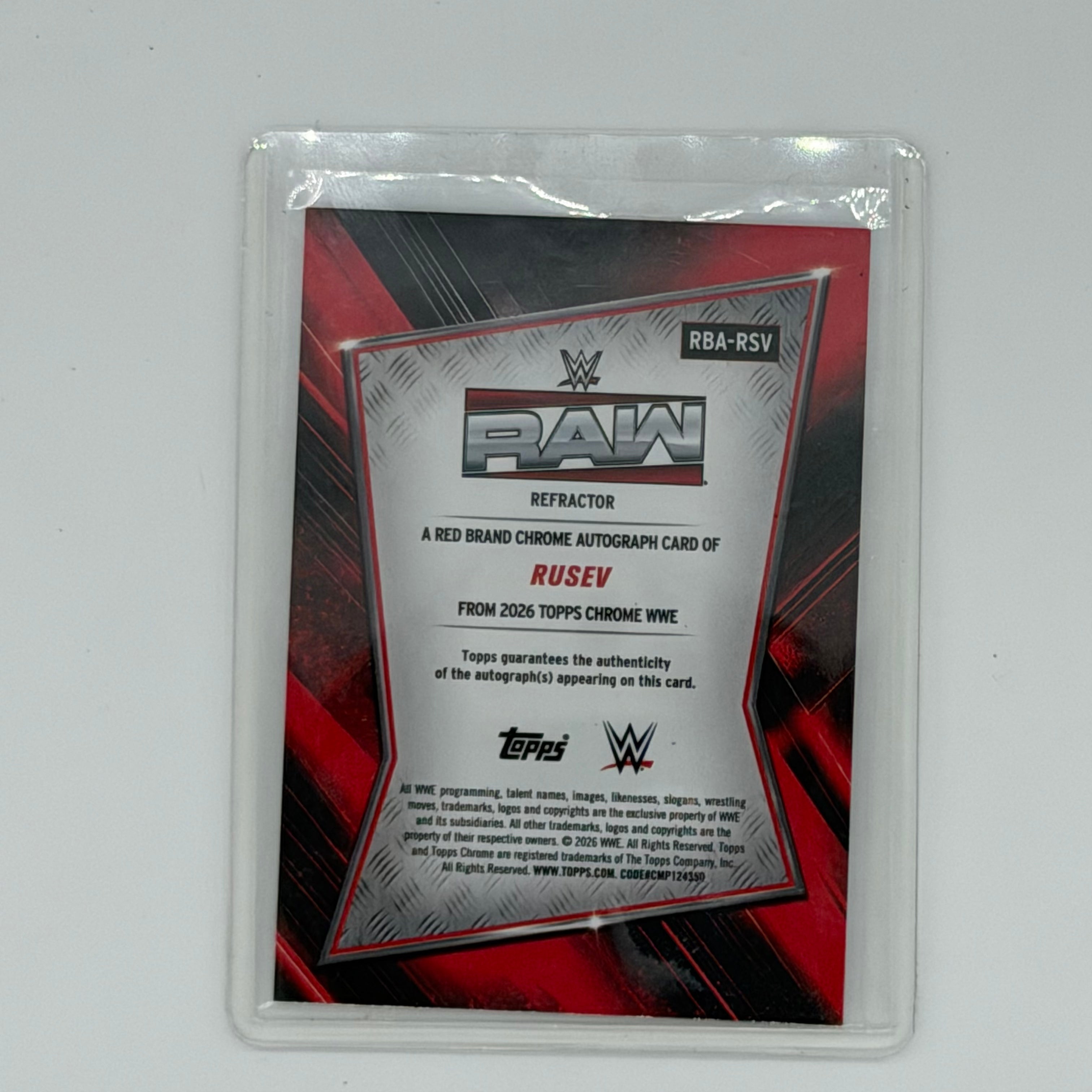 Rusev Raw Wrestling Topps 2026 Chrome WWE Auto