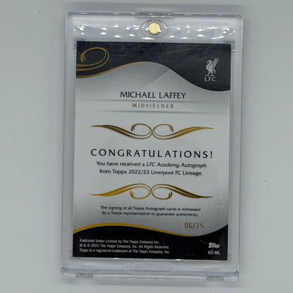 Michael Laffey Liverpool FC Soccer Liverpool FC Lineage 2022-23 Auto /75