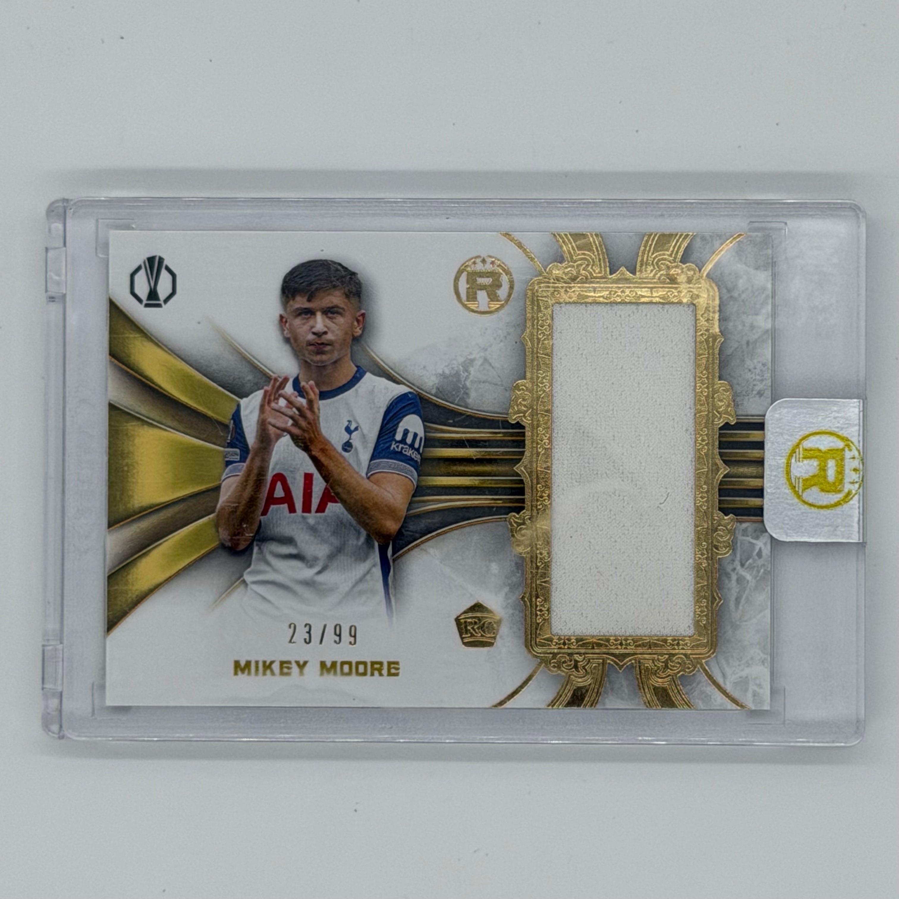 Mikey Moore Tottenham Hotspur UEFA Soccer Topps 2024 Reverence Relic /99