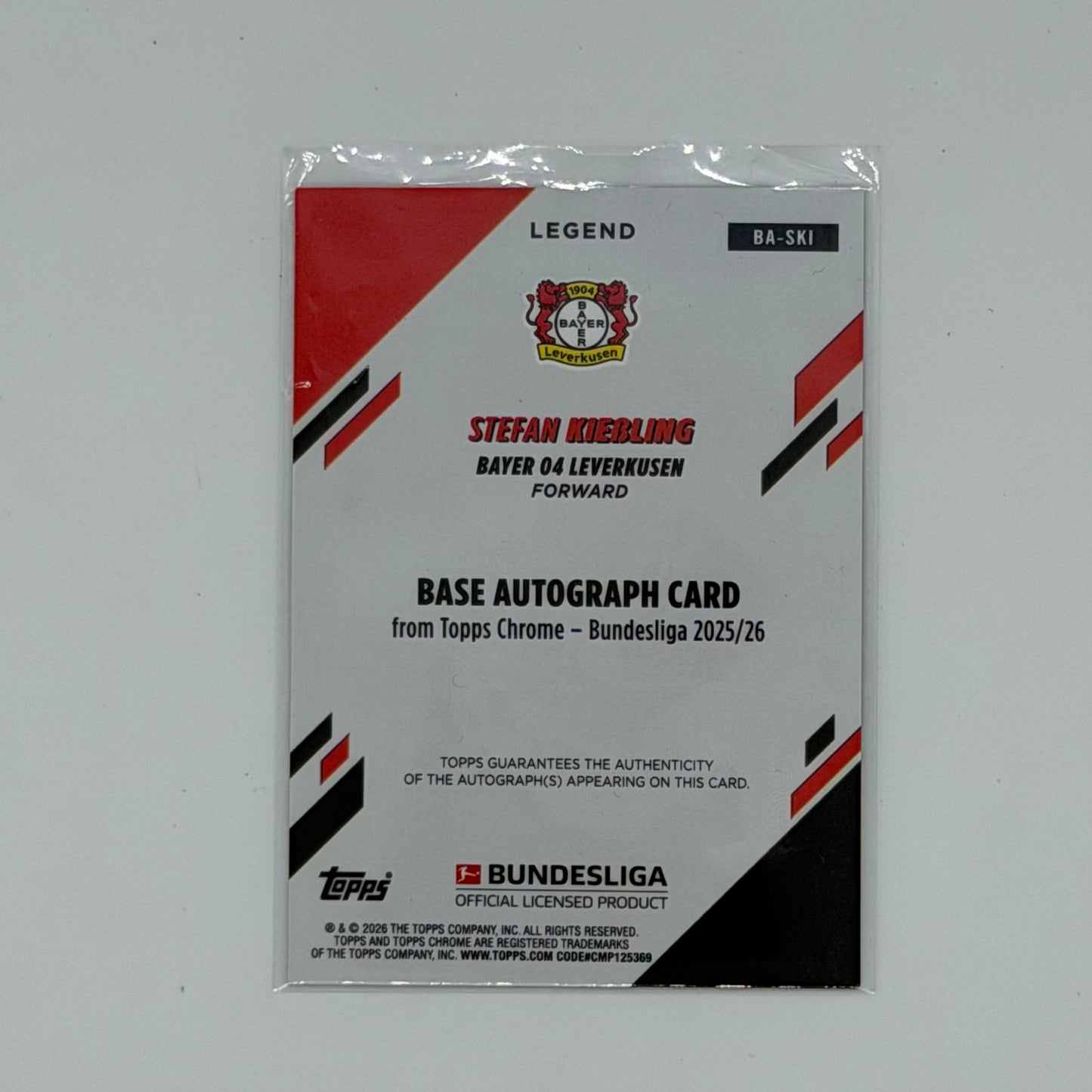 Stefan Kiessling Leverkusen Bundesliga Soccer Topps 2026 Chrome Bundesliga Auto /25