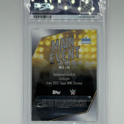 LA Knight Wrestling WWE Topps 2025 Chrome WWE Auto /150 PSA 9