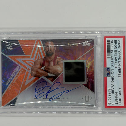 Bron Breakker Wrestling WWE Topps 2025 Universe Auto /25 PSA 8