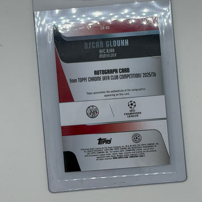 Oscar Gloukh AFC Ajax UEFA Soccer Topps 2025 Chrome UEFA Auto /199