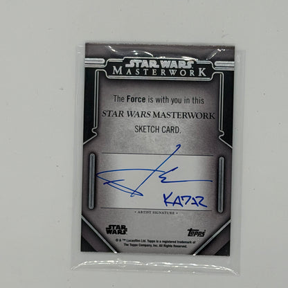 Paz Vizsla by Kazar Topps 2026 Star Wars Masterwork Sketch Auto 1/1