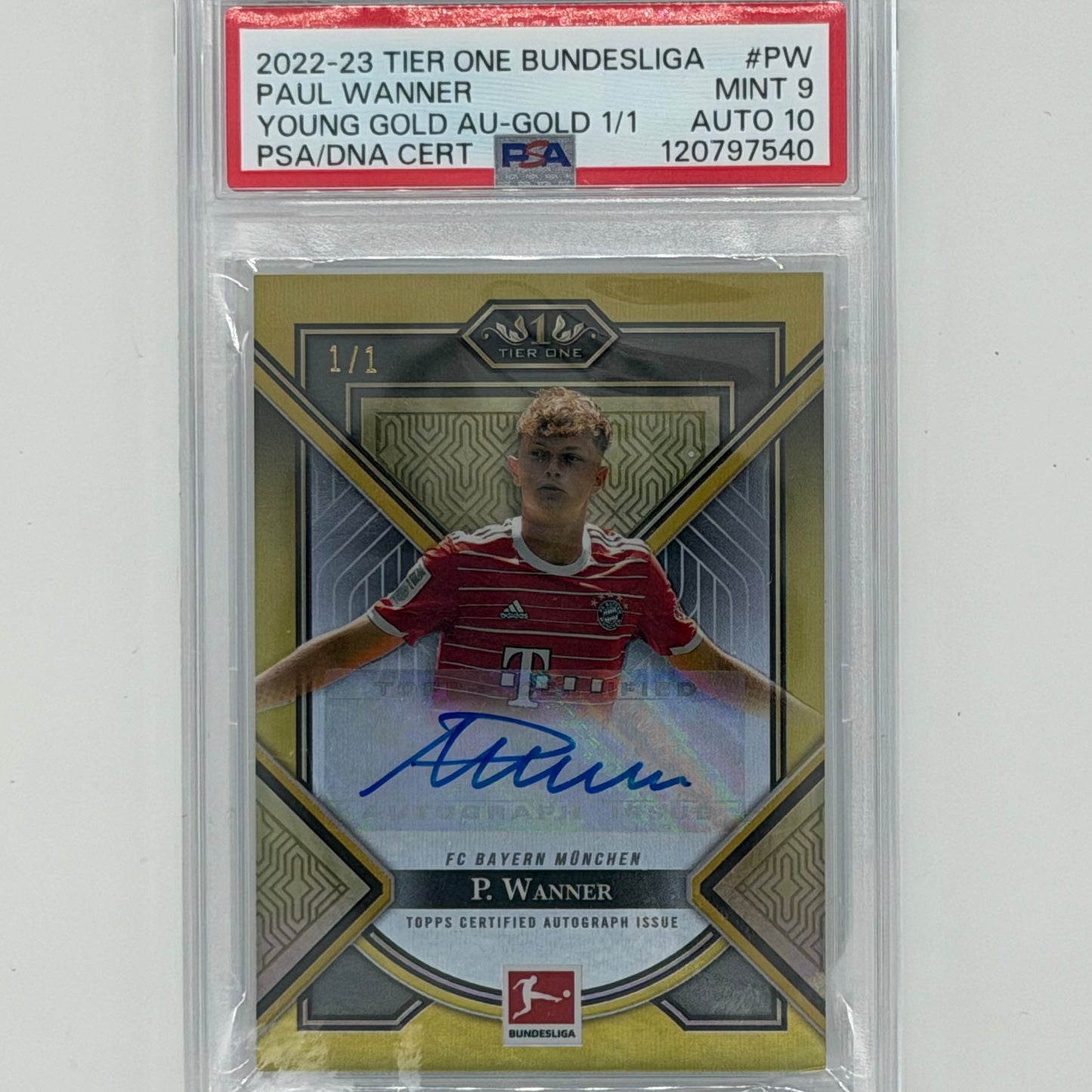 Paul Wanner FC Bayern München Bundesliga Topps 2022-23 Tier One Soccer Auto 1/1