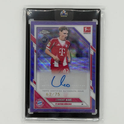 Lennart Karl FC Bayern München Soccer Topps 2025-26 Chrome Auto /75