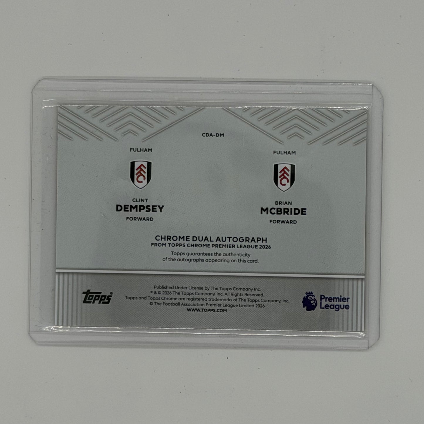 Clint Dempsey Brian McBride Fulham Soccer Topps 2026 Chrome Auto /25