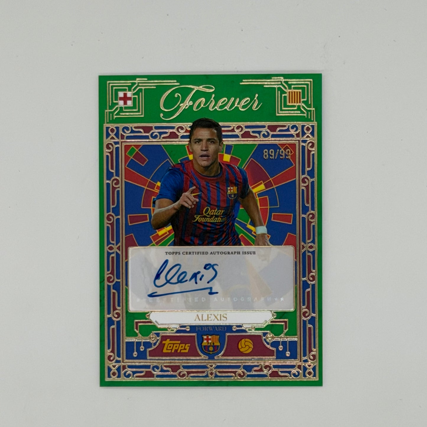 Alexis Sanchez FC Barcelona Soccer Topps 2025 Forever Auto /99