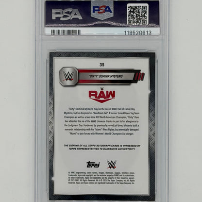 Dominik "Dirty" Mysterio Wrestling Topps 2025 Chrome Auto /10 PSA 9